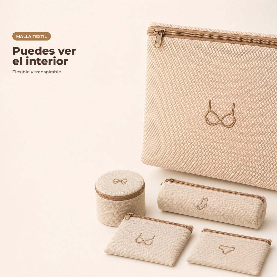 Detalle de la malla transpirable de una bolsa de lavandería