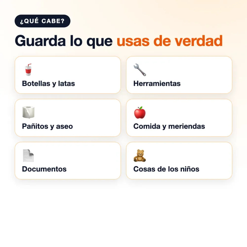 Qué puedes guardar en el organizador de maletero